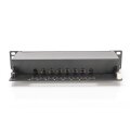 DIGITUS DN-91608S - CAT 6, Klasse E Patch Panel,geschirmt,8-Port RJ45 8P8C, LSA, 1HE, 254 mm(10")Rack Mount, schwarz