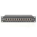 DIGITUS DN-91612S - CAT 6, Klasse E Patch Panel, geschi., 12-Port RJ45 8P8C, LSA, 1HE, 254mm(10")Rack Mount, sw RAL 9005
