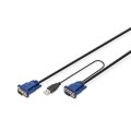 DIGITUS DS-19233 - KVM Kabelsatz,VGA,PS/2-Mouse,PS/2-Keyboard, USB schwarz, 5 M