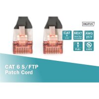 DK-1644-005/BL - CAT 6 S-FTP Patchkabel, Cu, LSZH AWG 27/7,  0,5 m,  Schwarz