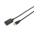 DIGITUS DA-70130-4 - USB 2.0 Repeater Kabel USB A male / A female, Länge 5m