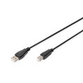 DIGITUS AK-300102-018-S - USB Anschlusskabel, Typ A - B St/St, 1.8m, USB 2.0 geeignet, sw