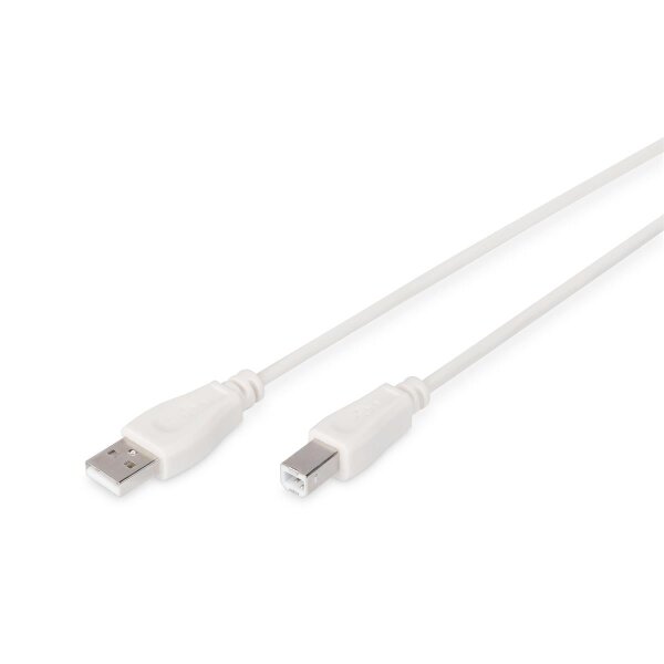 DIGITUS AK-300102-018-E - USB Anschlusskabel, Typ A - B St/St 1.8m, USB 2.0 geeignet, be