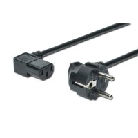 DIGITUS AK-440102-018-S - Netzanschlussk.CEE 7/7 (Typ-F) - C13, 90ø gewink. M/F, 1.8m, H05VV-F3G 0.75qmm, schwarz