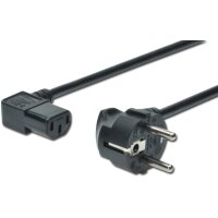 DIGITUS AK-440102-018-S - Netzanschlussk.CEE 7/7 (Typ-F) - C13, 90ø gewink. M/F, 1.8m, H05VV-F3G 0.75qmm, schwarz
