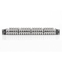 DIGITUS DN-91424 - Modulares Patch Panel, geschirmt, 48-Port Beschriftungsfeld, 1HE, Rack Mount, Sw RAL 9005