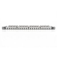 DIGITUS DN-91422 - Modulares Patch Panel, geschirmt, 24-Port Beschriftungseld, 0,5HE, Rack Mount, Sw RAL 9005