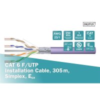 DIGITUS DK-1623-VH-305 - CAT 6 F-UTP Installationskabel, 250 MHz Eca (EN 50575), AWG 23/1, Simplex, Violett