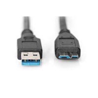 DIGITUS AK-300116-010-S - USB 3.0 Anschlusskabel, Typ A - mikro B St/St, 1.0m, USB 3.0 konform, sw