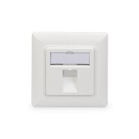 DIGITUS DN-93811 - Frontplatte für Keystone Jacks, 1x RJ45 Staubschutz, 80x80 + Zentralplatte, reinweiß,