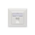 DIGITUS DN-93811 - Frontplatte für Keystone Jacks, 1x RJ45 Staubschutz, 80x80 + Zentralplatte, reinweiß,