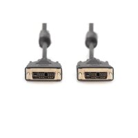 DIGITUS AK-320100-050-S - DVI Anschlusskabel, DVI(18+1), 2x Ferrit St/St, 5.0m, DVI-D Single Link, sw