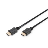 DIGITUS AK-330107-010-S - HDMI High Speed Anschlusskabel, Typ A St/St, 1.0m, Ultra HD 60p, gold, sw