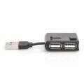 DIGITUS DA-70217 - USB 2.0 High-Speed Hub 4-Port 4x USB A/F, 1x USB B mini/M, inkl. USB Kabel