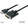 DIGITUS AK-330300-030-S - HDMI Adapterkabel, Typ A-DVI(18+1) St/St,  3.0m, Full HD, sw