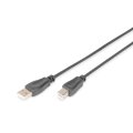 DIGITUS AK-300105-005-S - USB 2.0 Anschlusskabel, Typ A - B St/St, 0.5m, USB 2.0 konform, sw