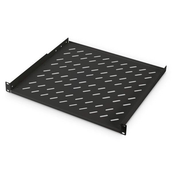 DIGITUS DN-19-TRAY-1-400-SW - 1HE Fachboden festeinbau f. Schr. ab 600 mm Tiefe 44x482x399 mm, bis 15 kg, schwarz (RAL 9005)