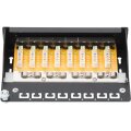 DIGITUS DN-91608SD - Desktop CAT 6 Patch Panel, geschirmt Klasse E, 8-Port RJ45, 8P8C, LSA, Schwarz RAL 9005