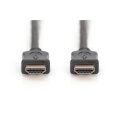 DIGITUS AK-330107-100-S - HDMI High Speed Anschlusskabel, Typ A St/St, 10.0m, HDMI 1.4, gold, sw