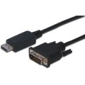 DIGITUS AK-340301-050-S - DisplayPort Adapterkabel, DP - DVI (24+1) St/St, 5.0m, m/Verrie., DP 1.1a kompatibel, CE, sw