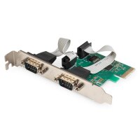 DIGITUS DS-30000-1 - Seriell I/O,2-port, PCIexpress Add-On card 2xDB9 M, Slot Blech+LP Blech, ASIX99100 Chipsatz