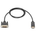DIGITUS AK-340301-020-S - DisplayPort Adapterkabel, DP - DVI (24+1) St/St, 2.0m, m/Verriegelung, DP1.1a komp.,CE, sw