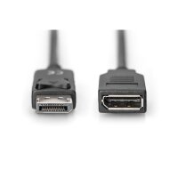 DIGITUS AK-340200-020-S - DisplayPort Verlängerungskabel, DP St/Bu,2.0m, m/Verriegelung, DP 1.2, sw