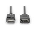 DIGITUS AK-340200-020-S - DisplayPort Verlängerungskabel, DP St/Bu,2.0m, m/Verriegelung, DP 1.2, sw