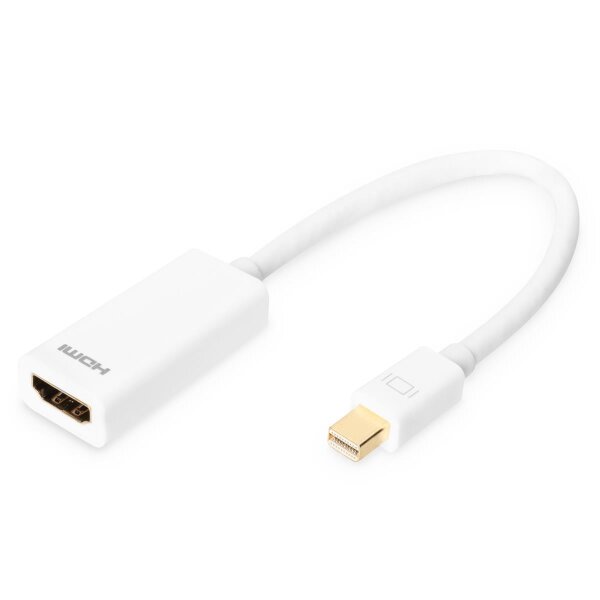 DIGITUS AK-340404-001-W - DisplayPort Adapterkabel, mini DP - HDMI Typ A St/Bu, 0.15m, DP 1.1a kompatibel, CE, we