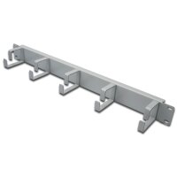 DIGITUS DN-97601 - 1HE Kabelrangierpanel 5x Kabelringe 40x60 mm, Farbe grau (RAL 7035)