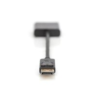 DIGITUS AK-340403-001-S - DisplayPort Adapterkabel, DP - HD15 St/Bu, 0.15m,m/Verriegelung DP 1.2 komp., CE, sw