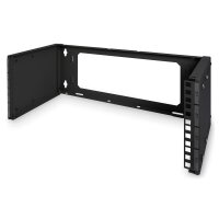 DIGITUS DN-19-PB-4U-SW - 4HE Wandmontage Patch-Halter,195x505x250 mm tiefenverstellbar, stapelbar, schwarz (RAL 9005)