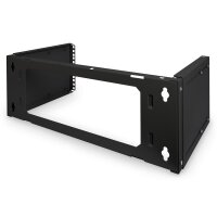 DIGITUS DN-19-PB-4U-SW - 4HE Wandmontage Patch-Halter,195x505x250 mm tiefenverstellbar, stapelbar, schwarz (RAL 9005)