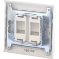 DIGITUS DN-93802 - Frontplatte für Keystone Jacks, 2x RJ45,dust cover 80x80 mm + 2x 22.5 mm modular insert, RAL 9003