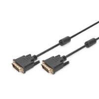 DIGITUS AK-320101-100-S - DVI Anschlusskabel, DVI(24+1), 2x Ferrit St/St,10.0m, DVI-D Dual Link, sw