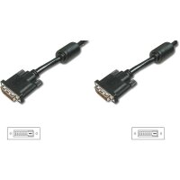 DIGITUS AK-320101-100-S - DVI Anschlusskabel, DVI(24+1), 2x Ferrit St/St,10.0m, DVI-D Dual Link, sw