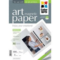 Fine Art Fotopapier ColorWay glänzend (glossy) "magnetisch" 690g/m², A4, 5 St.  (PGA690005MA4)"