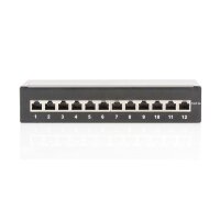 DIGITUS DN-91612SD-EA - Desktop CAT 6A, Patch Panel, geschirmt Klasse EA, 12-port RJ45, 8P8C, LSA