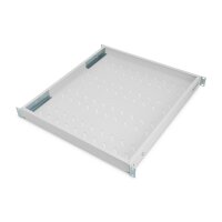 DIGITUS DN-97646 - 1HE Fachboden festeinbau für 800 mm tiefe Schränke 44x482x500 mm, einst. 500 bis 700 mm Tiefe, grau