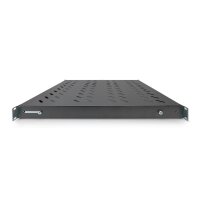 DIGITUS DN-97647 - 1HE Fachboden festeinbau für 800 mm tiefe Schränke 44x482x500mm, einst. 500 bis 700 mm Tiefe, schwarz
