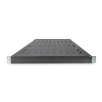 DIGITUS DN-97647 - 1HE Fachboden festeinbau für 800 mm tiefe Schränke 44x482x500mm, einst. 500 bis 700 mm Tiefe, schwarz