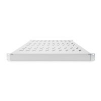 DIGITUS DN-97644 - 1HE Fachboden festeinbau für 600 mm tiefe Schränke 44x482x350 mm, einstl. 350 bis 550 mm Tiefe, grau