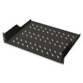 DIGITUS DN-19-TRAY-2-SW - 2HE Fachboden festeinbau f. Schr. ab 450 mm Tiefe 88x482x349 mm, bis 25 kg, schwarz (RAL 9005)