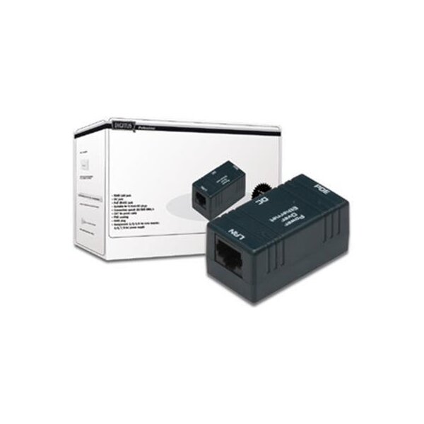 PoE Passiv Wandbefest.Dose RJ45BU - DC BU / RJ45BU
