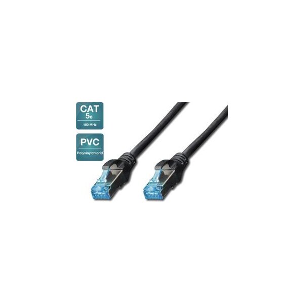 Patchkabell Cat.5e 0,5m SF/UTP BLAC Premium Line AWG26/7