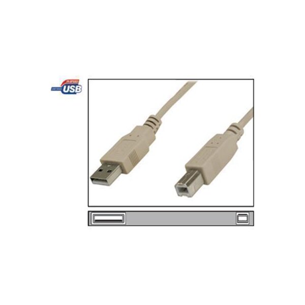 USB Kabel  A/ST<>B/ST 1,8m USB 2.0 kompatibel, AWG28,UTP