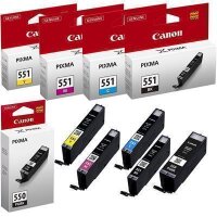 CANON PGI550/CLI551 Multiset 1 x PGI550 BK-XL/ je 1x CLI551 BK/C/M/Y - Original ohne ÜVP