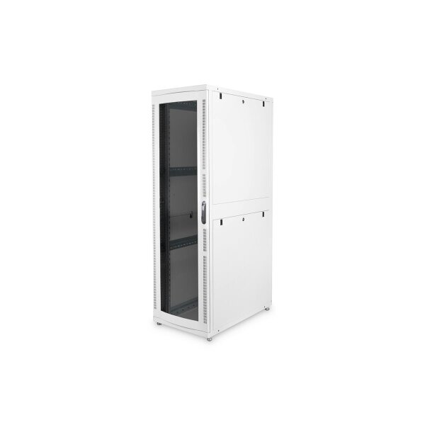 DIGITUS DN-19-SRV-42U-GD-N-1 - 42HE Serverschrank, Unique, 2050x600x1000 mm Stahl-Fronttür mit Plexiglas, grau (RAL 7035)