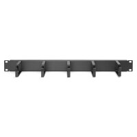 DIGITUS DN-97602 - 1HE Kabelrangierpanel 5x Kabelringe 40x60 mm, Farbe schwarz (RAL 9005)