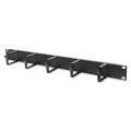 DIGITUS DN-97602 - 1HE Kabelrangierpanel 5x Kabelringe 40x60 mm, Farbe schwarz (RAL 9005)